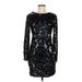 Zara Collection Cocktail Dress - Party: Black Print Dresses - Women's Size Medium