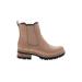 Universal Thread Ankle Boots: Chelsea Boots Chunky Heel Casual Tan Print Shoes - Women's Size 6 1/2 - Round Toe