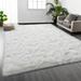 White Rectangle 4' x 6' Living Room Area Rug - White Rectangle 4' x 6' Area Rug - Mercer41 Large Shag Area Rugs 6 X 9, Tie-Dyed Plush Fuzzy Rugs For Living Room, Ultra Soft Fluffy Furry Rugs For Bedroom | Wayfair