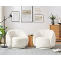Barrel Chair - Latitude Run® SET OF 2, 35‘’ Wide Upholstered Swivel Accent Chair, Swivel Barrel Chair | Wayfair E1BAEE7342E74A8F949E7C9D3999CCF6