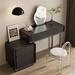 Hokku Designs 47.24" dressing table w/ cabinet & acrylic stool in Black | Wayfair 5A5DE18581464D75B127C50484CB1E5B