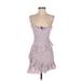 BNDI Casual Dress Strapless Strapless: Purple Print Dresses - Women's Size Small