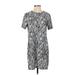 MNG Casual Dress - Shift Crew Neck Short sleeves: Gray Dresses - Women's Size X-Small
