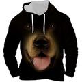 Homme Sweat à capuche Noir Rouge Bleu Marron Gris Clair Capuche Chien Imprimés Photos Imprimer du quotidien Des sports 3D effet Vêtement de rue Design basique Printemps Automne Vêtement Tenue Pulls