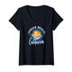 Damen Retro Venice Beach California Beach T-Shirt mit V-Ausschnitt