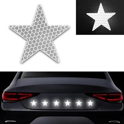 50pcs High Intensity Grade Reflective Safety Warning Tapes Stickers Self-Adhesive For Car Truck Motorcycle Boat Bike Trailer Camper Balance car Helmet Fence Bags Outdoor Star shape