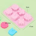 Silicone Fancy Soap Molds 6 Cavity Handmade Flowers Shaped Pans for Cake Chocolate Cupcake Mold Fondant Shape Decorating Ice Cube Brownie Pudding Making Trays-6 Styles Flowers