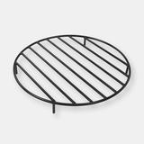 Sunnydaze Decor 36" Fire Pit Firewood Grate Round Wood Burning Campfire Heavy Duty Accessory - Black - 24"