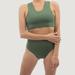 1 People Syros JSY Crisscross Two Piece - Seaweed - Green - XL