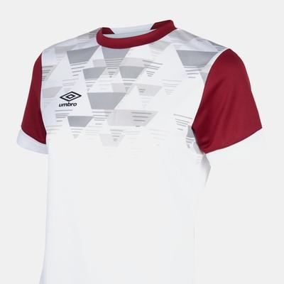 Umbro Childrens/Kids Vier Jersey - White/New Claret - White - 11-12 YEARS