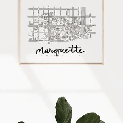 Art By Aleisha Marquette University Campus Map Print - 11" X 14"