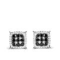 Haus of Brilliance Men's 10K Yellow Gold 7/8 Cttw White And Black Diamond Composite Halo Stud Earring - Gold - OS