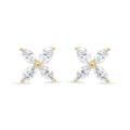 Haus of Brilliance 14K Yellow Gold 3/4 Cttw Marquise Diamond 8 Stone Floral Leaf Stud Earrings - I-J Color, SI2-I1 Clarity - Yellow