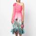 Marchesa Notte Asymmetrical Tiered Gown - Pink - Pink - 10
