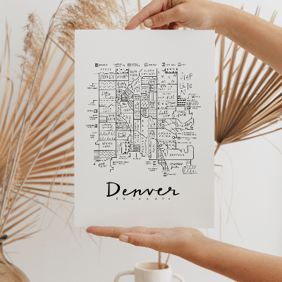 Art By Aleisha Denver Neighborhood Map Print - 12"X16"
