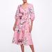 Marchesa Notte A-line Midi Dress With Balloon Sleeves - Blush - Pink - 12