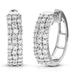 Vir Jewels 1 Cttw Diamond Hoop Earrings For Women, Round Lab Grown Diamond Earrings In .925 Sterling Silver, Prong Setting, Number of Diamonds: 70 - Grey