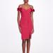 Marchesa Notte Floral Detailed Cocktail Dress - Fuchsia - Pink - 12