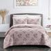 Chic Home Design Aprille 9 Piece Quilt Set Floral Pattern Print Bed In A Bag - Pink - CAL KING