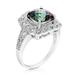 Vir Jewels 2 Cttw Mystic Topaz Ring .925 Sterling Silver with Rhodium Cushion Cut 7 MM - Grey - 5