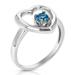 Vir Jewels 1/5 Cttw Swiss Blue Topaz Ring .925 Sterling Silver Rhodium Heart Shape 4 MM - Grey - 8