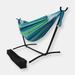 Sunnydaze Decor Brazilian 2-Person Hammock with Portable Stand & Case - Cool Breeze - Blue