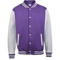 Awdis Awdis Unisex Varsity Jacket (Purple/ Heather Gray) - Purple - L