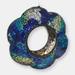 Sunnydaze Decor Sunnydaze Glass Indigo Flower Mosaic Fly-Through Hanging Bird Feeder - 9 in - Blue