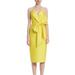 Badgley Mischka Strapless Front Bow Cocktail Dress - Yellow - 2