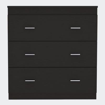FM Furniture Dove Three Drawer Dresser, Superior Top - Black