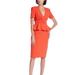 Badgley Mischka Belted Midi Peplum Dress With Pencil Skirt - Orange - 4