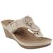 GC SHOES Narbone Natural Wedge Sandals - White - 6.5