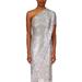 Badgley Mischka Fringe-Trim Sequin Cocktail Dress - Grey - 8