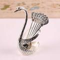 Vigor Elegant Gift Cute Spoon Rest Swan Expresso Spoons Gifts For Coffee Lovers Gold Spoon - Grey