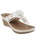 GC SHOES Narbone White Wedge Sandals - White - 9.5