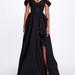 Marchesa Off Shoulder Side Slit Gown - Black - Black - 14