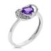 Vir Jewels 0.70 Cttw Heart Purple Amethyst Ring .925 Sterling Silver With Rhodium 6 mm - Grey - 6