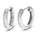 Vir Jewels 1/10 Cttw Diamond Hoop Earrings For Women, Round Lab Grown Diamond Earrings In .925 Sterling Silver, Channel Setting, Width 1/10", Height 2/5" - Grey