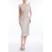 Badgley Mischka Ombre Sequined Dress With Asymmetrical Pleat Fan - Brown