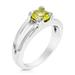 Vir Jewels 1/2 Cttw Lemon Quartz Ring .925 Sterling Silver With Rhodium Round Shape 6 mm - Grey - 8