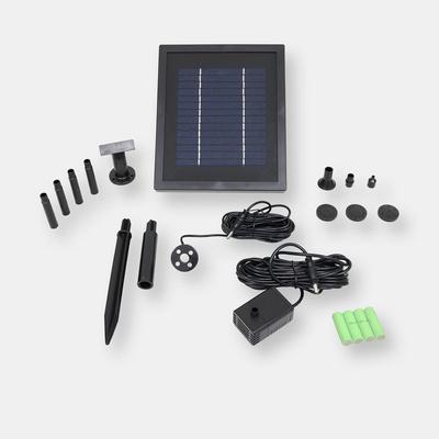 Sunnydaze Decor Sunnydaze 65 GPH Solar Pump and Panel Kit with Battery Pack - 47 in Lift - Black