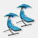 Sunnydaze Decor Sunnydaze Hammock Chair Floating Chaise Lounger & Canopy - Blue - 2 PACK