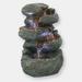 Sunnydaze Decor Sunnydaze Stacked Rocks Polyresin Indoor Water Fountain with LED - 10.5 in - Grey