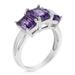 Vir Jewels 2.35 Cttw 3 Stone Purple Amethyst Ring .925 Sterling Silver Rhodium Emerald - Grey - 8