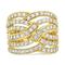 Haus of Brilliance 10K Yellow Gold 3.00 Cttw Diamond Multi Row Bypass Wave Cocktail Band Ring - J-K Color, I1-I2 Clarity - Ring Size 6 - Yellow - 6