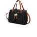 MKF Collection by Mia K Elise Vegan Leather Color-block Womenâ€™s Satchel Handbag - Black