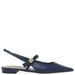 Madison Maison Denim Leather Slingback Flat Sandals - Blue - 40