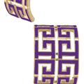 Canvas Style Brennan Game Day Greek Keys Enamel Hoop Earrings In Purple - Purple