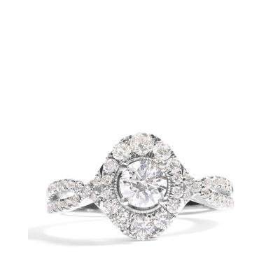 Haus of Brilliance GIA Certified 14K White Gold 1 1/5 Cttw Round Diamond Halo Bridal Engagement Ring - Ring Size 7 - White - 7