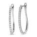 Vir Jewels 1/10 Cttw Diamond Hoop Earrings For Women, Round Lab Grown Diamond Earrings In .925 Sterling Silver, Prong Setting, Width 1/10", Height: 1" - Grey